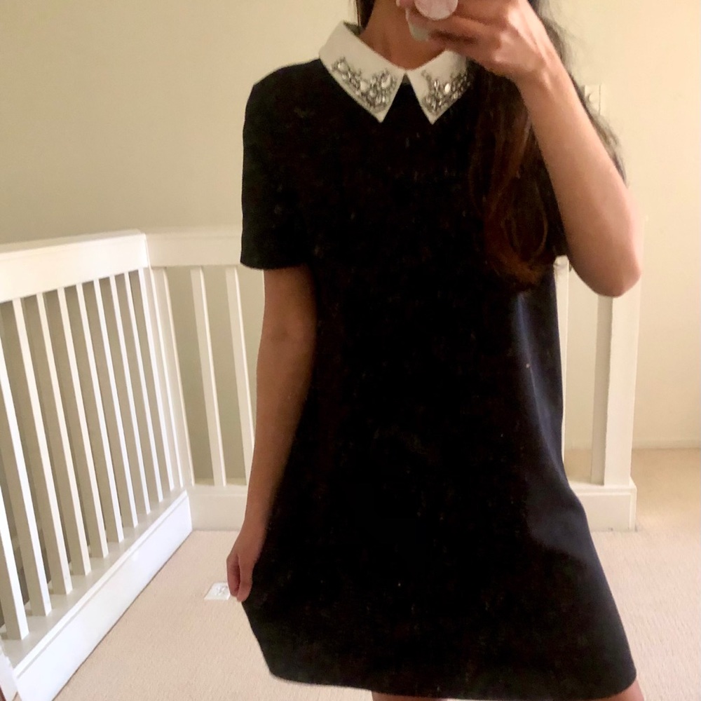 Zara black dress with collar